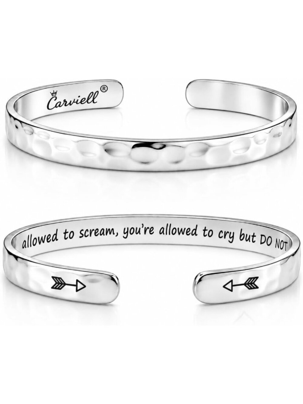 Meaningful Engraved Bracelets for Women - 316L Stainless Steel Cuff - Gift Ready